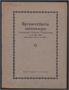 Sprawozdanie Administracyjne Tczewskiego Wydziału Powiatowego za rok 1922-1923
