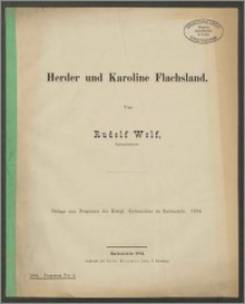 Herder und Karoline Flachsland