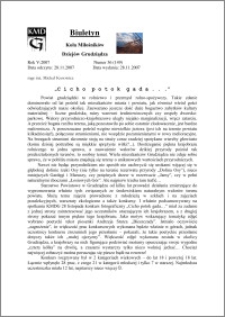 Biuletyn Koła Miłośników Dziejów Grudziądza 2007, Rok 5, nr 36(149) ; "Cicho potok gada..."