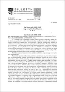 Biuletyn Koła Miłośników Dziejów Grudziądza 2009, Rok 7, nr 3(195) : Jan Dantyszek (1485-1548) i jego związki z Grudziądzem