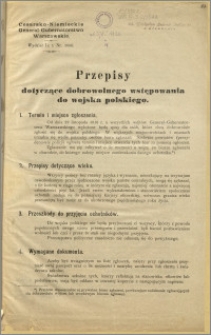 Przepisy dotyczące dobrowolnego wstępowania do wojska polskiego : Warszawa, dnia 12 listopada 1916 r.
