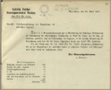 Kaiserlich Deutsches Generalgouvernement Warschau. Abt. IV a Nr. 5254 : Warschau, den 30. April 1917. Betrifft: Gebührnisabfindung der Angehörigen der polnischen Legionen [...]