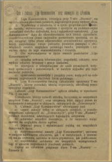 Cele i zadania "Ligi Konsumentów" oraz obowiązki jej członków