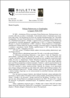 Biuletyn Koła Miłośników Dziejów Grudziądza 2010, Rok VIII, nr 6(235): Policja Państwowa w Grudziądzu w latach 1920-1939