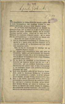 [Rozporządzenie. Incipit] : Die Kriegsschulden der hiesigen Stadt sind nunmehr regulirt, und ist Gesammtbetrag nach sorgfaltiger Prufung der angemeldeten Forderungen auf 40.000 Rthlr. festgestellt worden. [...] : Bromberg, den 22sten Juni 1820