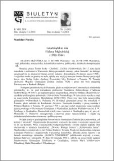 Biuletyn Koła Miłośników Dziejów Grudziądza 2010, Rok VIII, nr 13(242): Grudziądzkie lataHeleny Mężyńskiej (1908-1944)