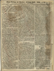 Extra = Beilage zur Berliner Zeitungs = Halle. 1848. No. 81. Dienstag, den 4. April. Ausgegeben Vormittags