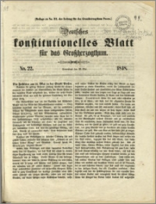 Deutsches konstitutionelles Blatt für das Grossherzogthum, 1848.05.13, nr 22