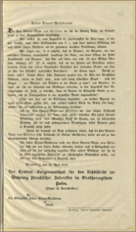 Hohes Staats - Ministerium! [Incipit] Der Herr General-Major von Willisen hat sich der Provinz Posen als Commissarius zu ihrer Reorganisation angekündigt. [...] Bromberg, den 16. April 1848