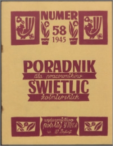 Poradnik dla Pracowników Świetlic Żołnierskich : wydawnictwo Polskiej YMCA w W. Brytanii 1945, nr 58