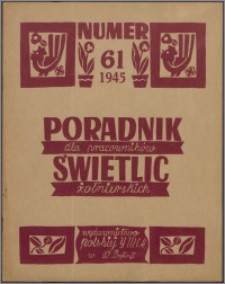 Poradnik dla Pracowników Świetlic Żołnierskich : wydawnictwo Polskiej YMCA w W. Brytanii 1945, nr 61