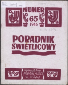 Poradnik dla Pracowników Świetlic Żołnierskich : wydawnictwo Polskiej YMCA w W. Brytanii 1946, nr 65