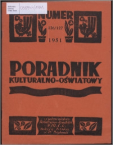 Poradnik Kulturalno-Oświatowy : wydawnictwo Światowego Komitetu YMCA, Sekcja Polska w W. Brytanii 1951, R. 12 nr 126-127