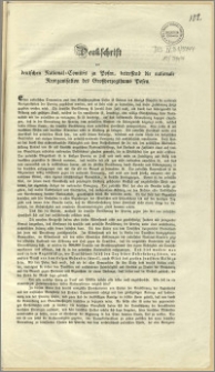 Denkschrift des deutschen National - Comités zu Posen, betreffend die nationale Reorganisation des Grossherzogthums Posen. [Inc.:] Einer polnischen Deputation aus dem Grossherzogthum Posen ist Seitens des Königs Majestät die nationale Reorganisation der Provinz zugesichert worden [...]