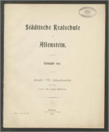 Städtische Realschule zu Allenstein. Schuljahr 1901