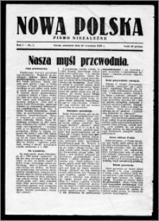 Nowa Polska 1933, R. 1, nr 1