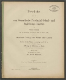 Bericht über das von Conradische Provinzial-Schul- und Erziehungs-Institut zu Jenkau bei Danzig für das Schuljahr von Ostern 1879 bis Ostern 1880