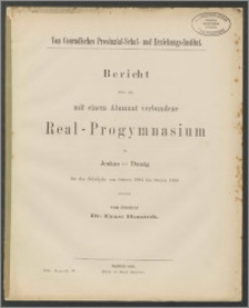 Von Conradisches Provinzial-Schul- und Erziehungs-Institut. Bericht über das mit einem Alumnat verbundene Real-Progymnasium zu Jenkau bei Danzig für das Schuljahr von Ostern 1884 bis Ostern 1885