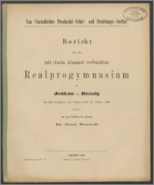 Von Conradisches Provinzial-Schul- und Erziehungs-Institut Bericht über das mit einem Alumnat verbundene Realprogymnasium zu Jenkau bei Danzig für das Schuljahr von Ostern 1895 bis Ostern 1896