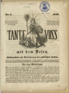 Tante Voss mit dem Besen. : Missionsblatt zur Bekehrung der politischen Heiden, No 1