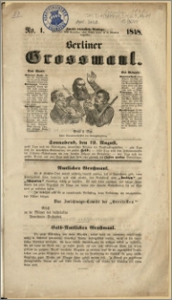 Berliner Grossmaul. No. 1, 12. August 1848