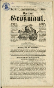 Berliner Grossmaul. No. 6, 25. September 1848