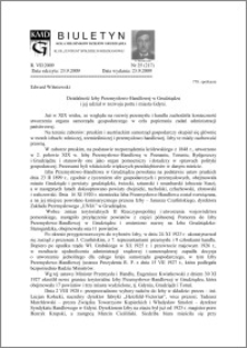 Biuletyn Koła Miłośników Dziejów Grudziądza 2009, Rok 7 nr 25(217) : Działalność Izby Przemysłowo-Handlowej w Grudziądzu i jej udział w rozwoju portu i miasta Gdyni.