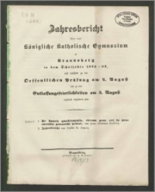 Jahresbericht über das Königliche Katholische Gymnasium zu Braunsberg in dem Schuljahre 1852-53
