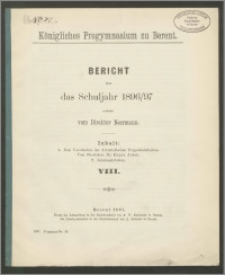 Königliches Progymnasium zu Berent. Bericht über das Schuljahr 1896/97