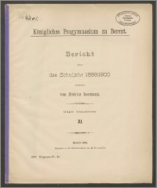 Königliches Progymnasium zu Berent. Bericht über das Schuljahr 1899/1900