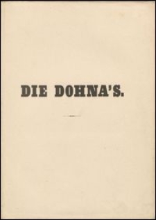 Aufzeichnungen über die Vergangenheit der Familie Dohna T. 3, Die Dohna's unter den Beiden ersten Königen von Preussen