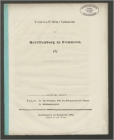 Friedrich-Wilhelms-Gymnasium zu Greiffenberg in Pommern. IX