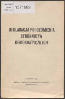 Deklaracja Porozumienia Stronnictw Demokratycznych