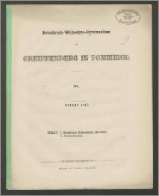 Friedrich-Wilhelms-Gymnasium zu Greiffenberg in Pommern. XV
