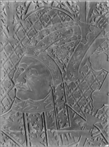 Gniezno. Katedra. Fragment płyty nagrobnej arcybiskupa Jakuba z Sienna