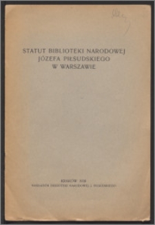 Statut Biblioteki Narodowej Józefa Piłsudskiego w Warszawie