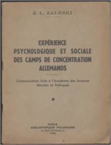 Expérience psychologique et sociale des camps de concentration allemands