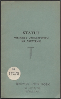 Statut Polskiego Uniwersytetu na Obczyźnie