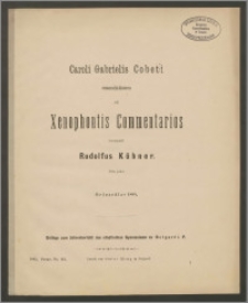 Caroli Gabrielis Cobeti emendationes ad Xenophontis Commentarios. Pars prior