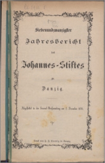 Jahresbericht des Johannes-Stiftes zu Danzig 27 (1879)