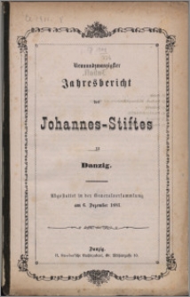 Jahresbericht des Johannes-Stiftes zu Danzig 29 (1881)