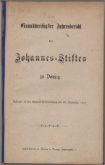 Jahresbericht des Johannes-Stiftes zu Danzig 31 (1883)