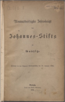 Jahresbericht des Johannes-Stifts zu Danzig 39 (1892)