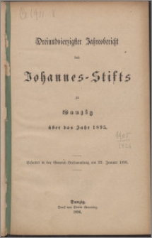 Jahresbericht des Johannes-Stifts zu Danzig über das Jahr 1895, 43
