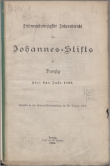 Jahresbericht des Johannes-Stifts zu Danzig über das Jahr 1899, 47