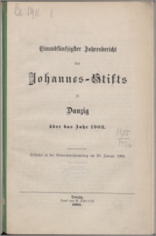 Jahresbericht des Johannes-Stifts zu Danzig über das Jahr 1903, 51