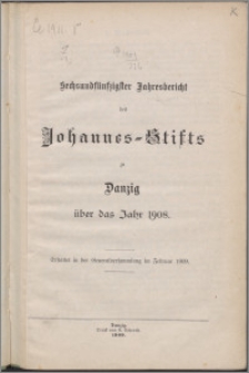 Jahresbericht des Johannes-Stifts zu Danzig über das Jahr 1908, 56