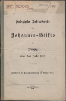 Jahresbericht des Johannes-Stifts zu Danzig über das Jahr 1912, 60