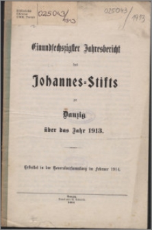 Jahresbericht des Johannes-Stifts zu Danzig über das Jahr 1913, 61