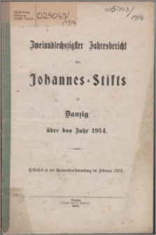 Jahresbericht des Johannes-Stifts zu Danzig über das Jahr 1914, 62